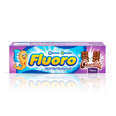 FLUORO KIDS GEL TOOTHPASTE WITH CHOCOLATE FLAVOUR WITH CALCIUM & VITAMIN E 50 GM